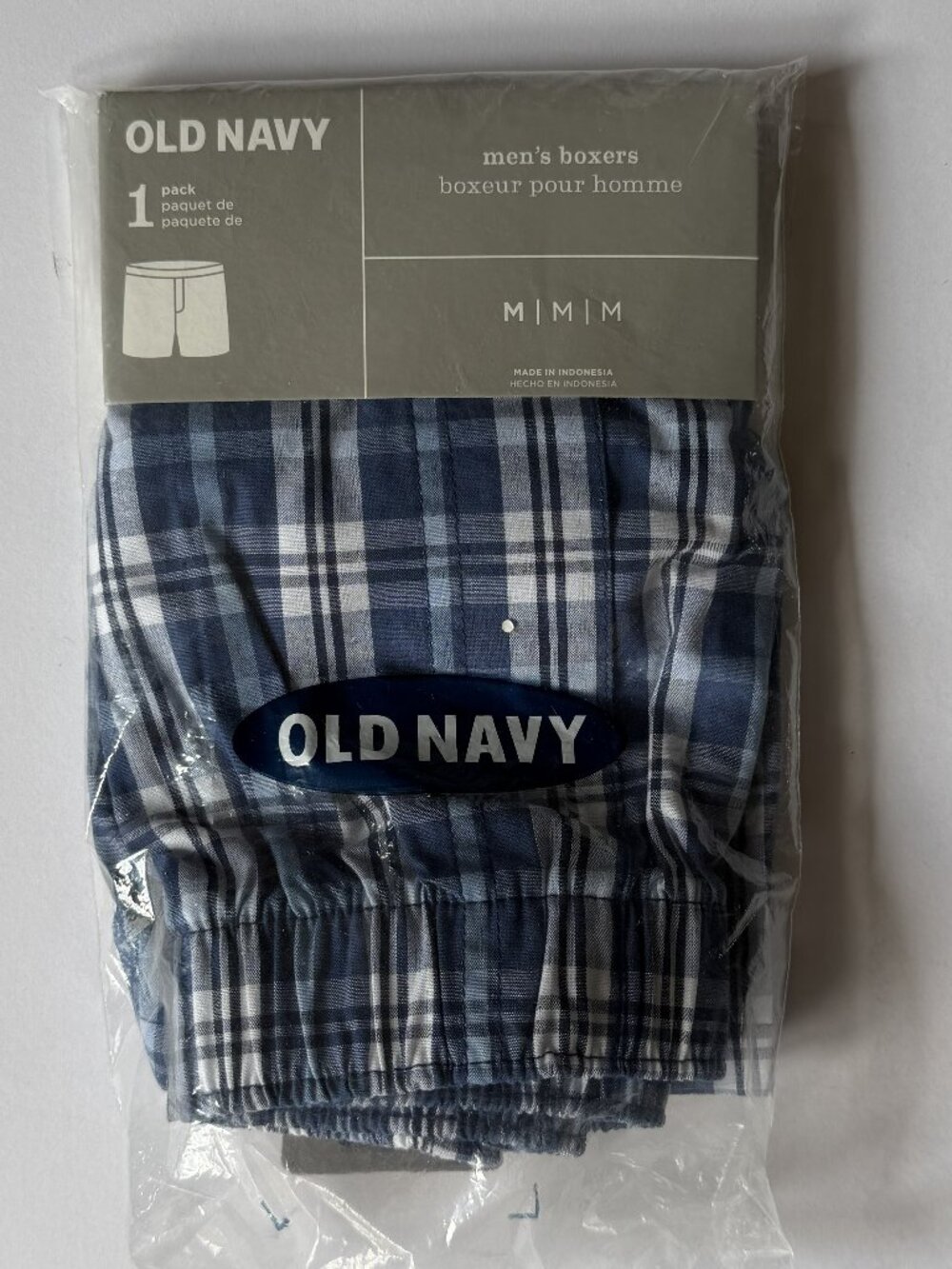 OLD NAVY Bundle 6-Piece Men's M Boxers 100% COTTON Woven Blue & Grey Plaids NEW - Picture 13 of 14